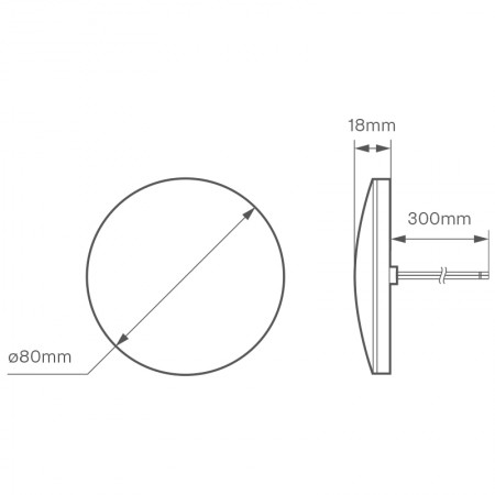 Round Fog Lamp - Red Lens - 12V